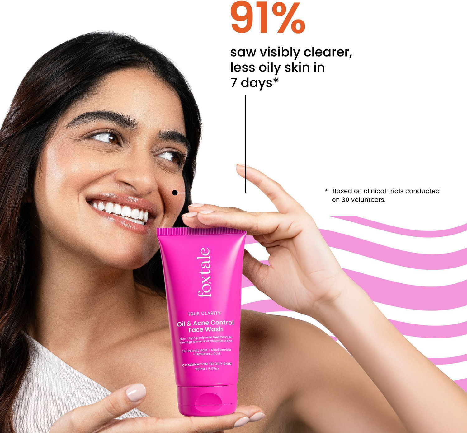 Image of Foxtale 2% Salicylic Acid Face wash| Controls oil, Fights Acne & Non-drying Men & Women All Skin Types Face Wash