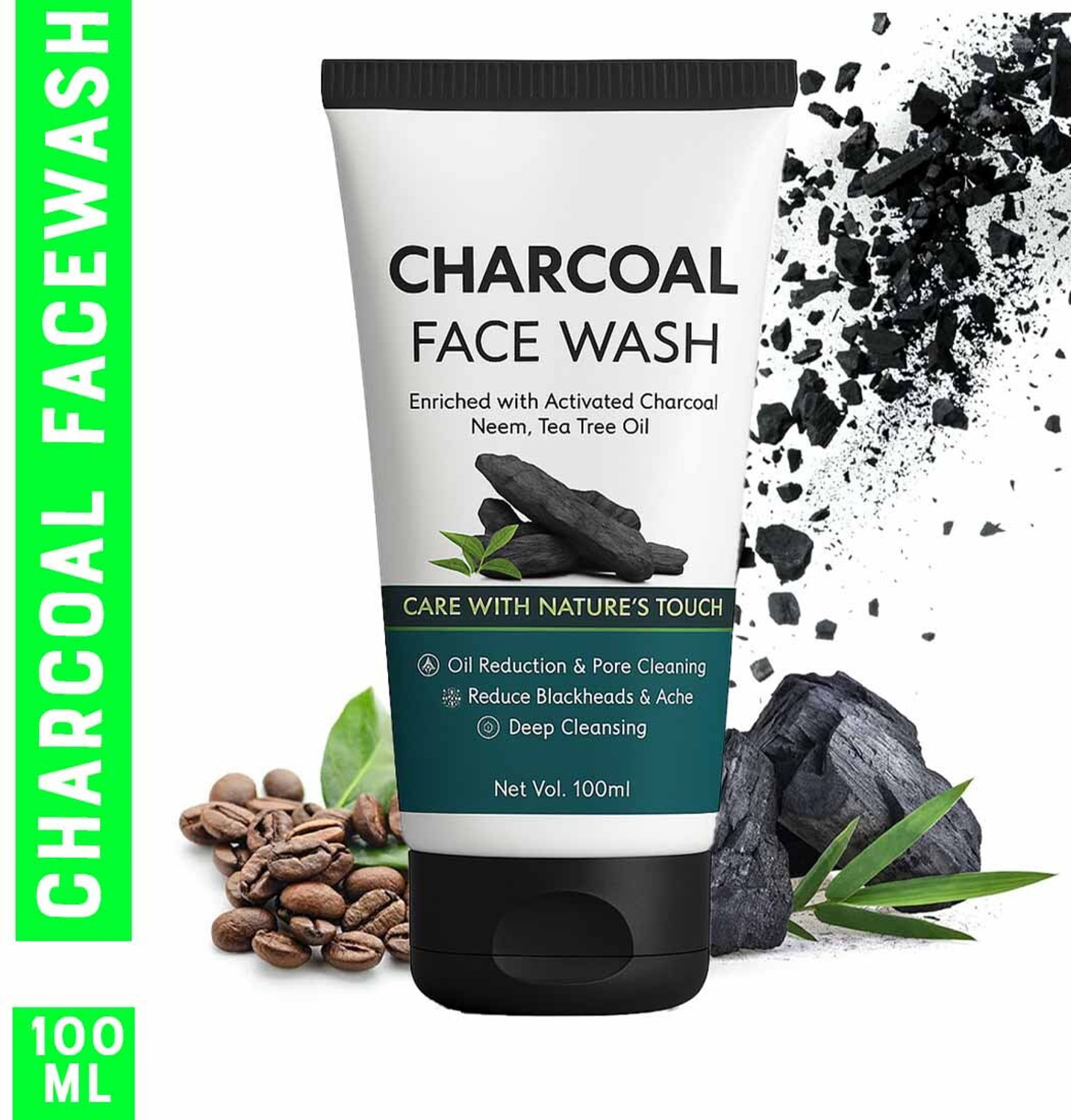 Image of jaivikearth Charcoal with Cooling Effect - Fresh Face Wash