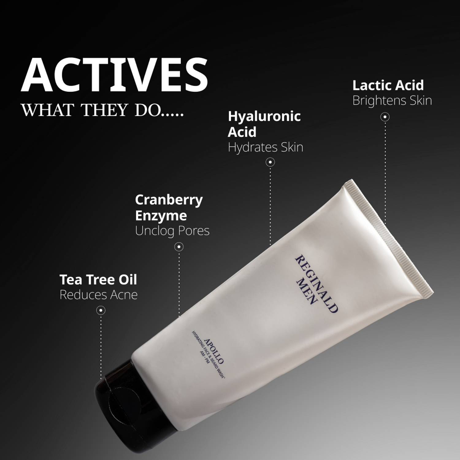 Reginald Men Hydrating Face & Beard Wash 100g - Image 2
