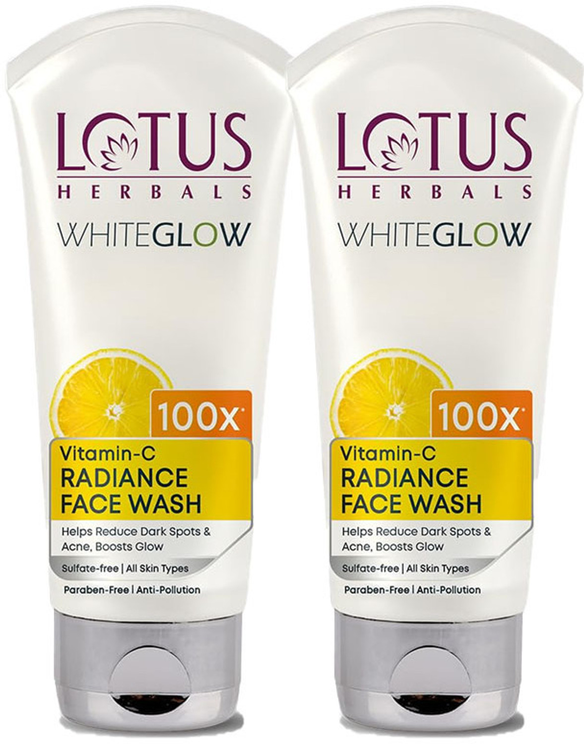 Image of LOTUS HERBALS WhiteGlow Vitamin-C Radiance Facewash ( Pack of 2 ) (100gm * 2 ) Face Wash (200 g)