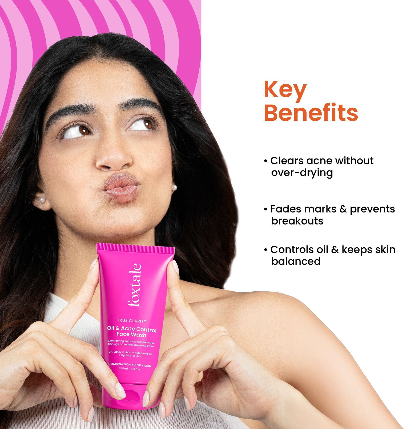 Image of Foxtale 2% Salicylic Acid Face wash| Controls oil, Fights Acne & Non-drying Men & Women All Skin Types Face Wash