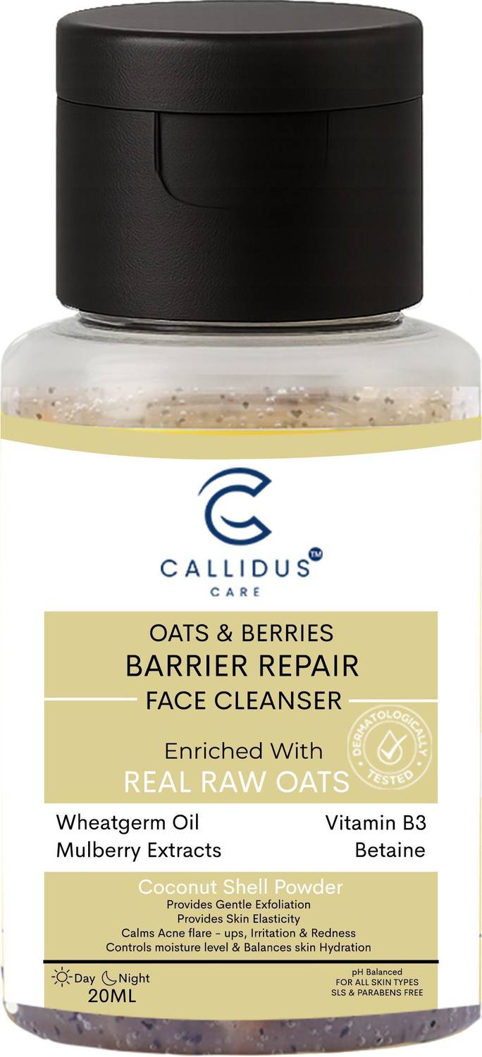 CALLIDUS CARE Oats & Berries Mini Face Cleanser 20ml | Gentle Daily Cleanser Face Wash