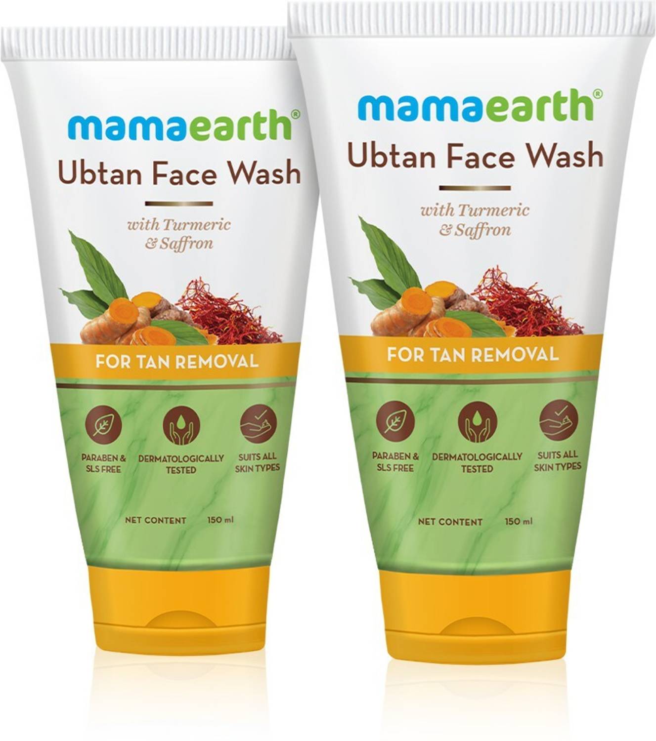 Mamaearth Ubtan Natural with Turmeric & Saffron (Pack of 2) Face Wash