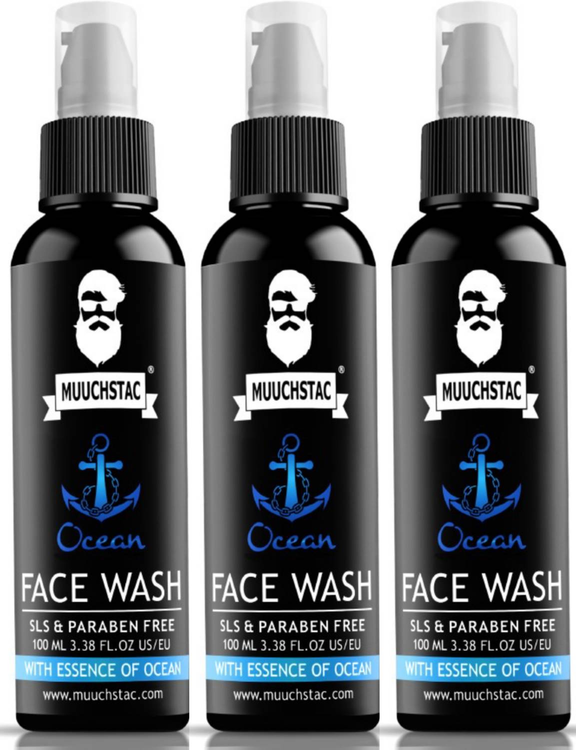 MUUCHSTAC Ocean Face Wash for Men, Anti-Acne & Pimple, Skin