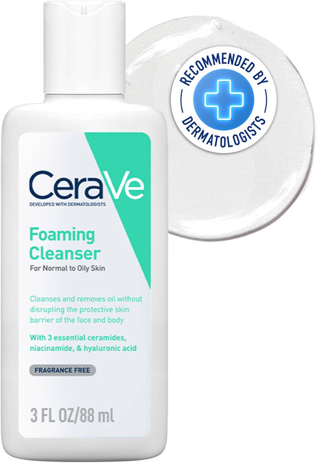 CeraVe Foaming Cleanser Oily Skin Hyaluronic Acid Niacinamide