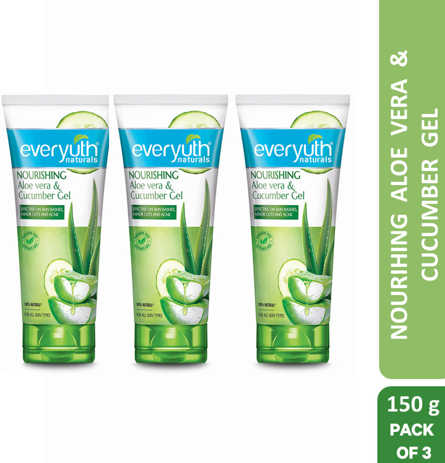 Image of Everyuth Naturals Nourishing Aloe Vera and Cucumber Gel Protects from Acne, Cuts and Rashes Face Wash