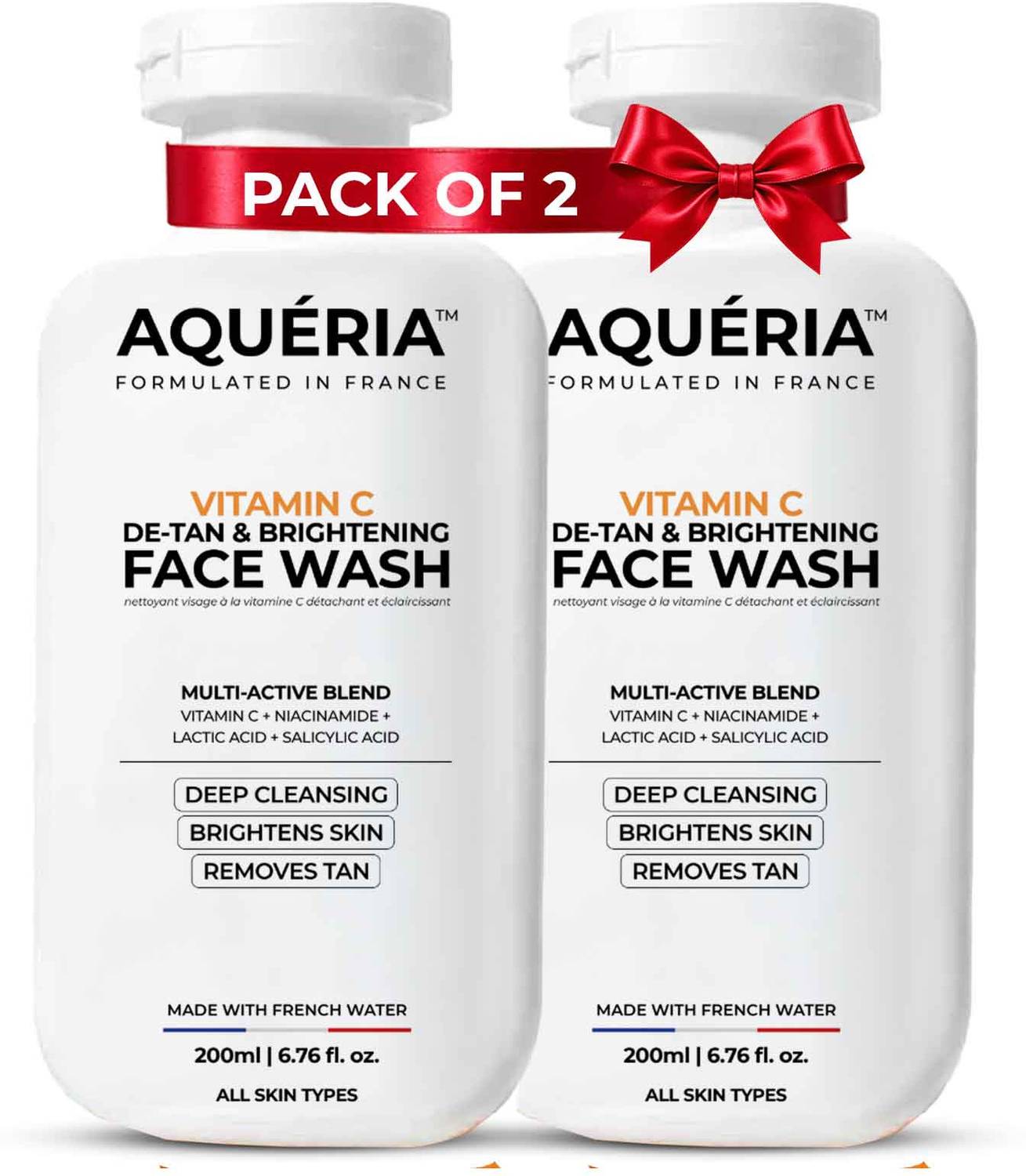 Aqueria De-Tan & Brightening Face Wash Pack of 2 - Image 1