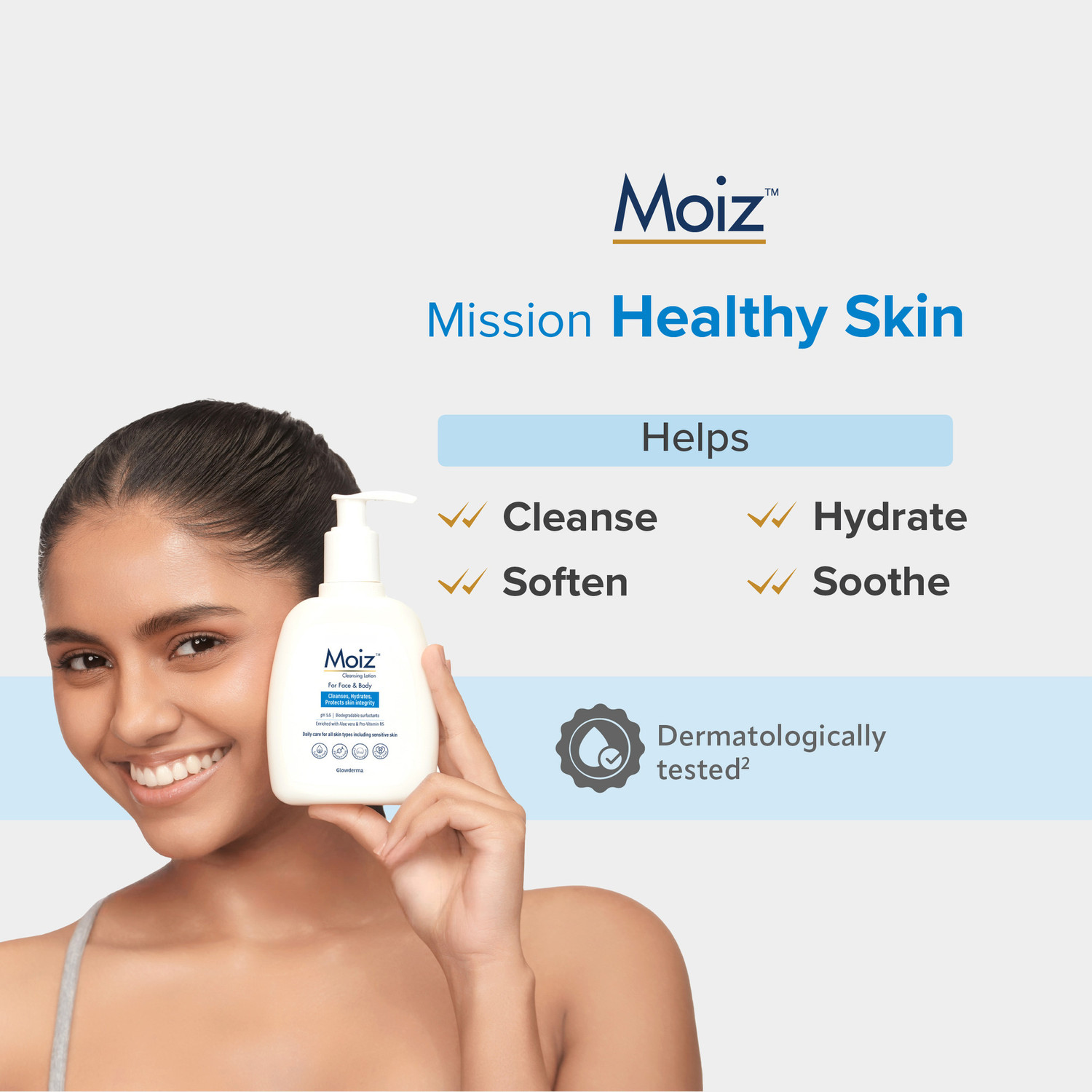Image of Moiz Cleansing Lotion | Gentle Skin Cleanser| pH 5.6 | Soap, Paraben & Sulphate Free (400 ml) Pack of 2 Face Wash