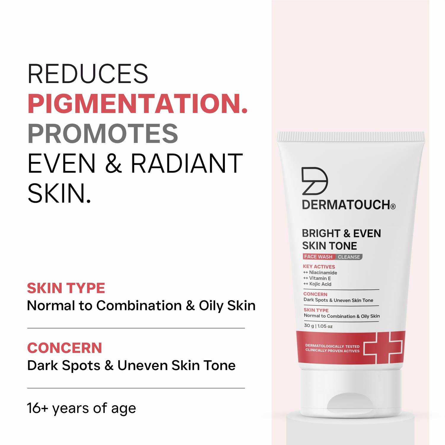 Dermatouch Bright & Even Tone Face Wash, Pack of 3 - Image 3