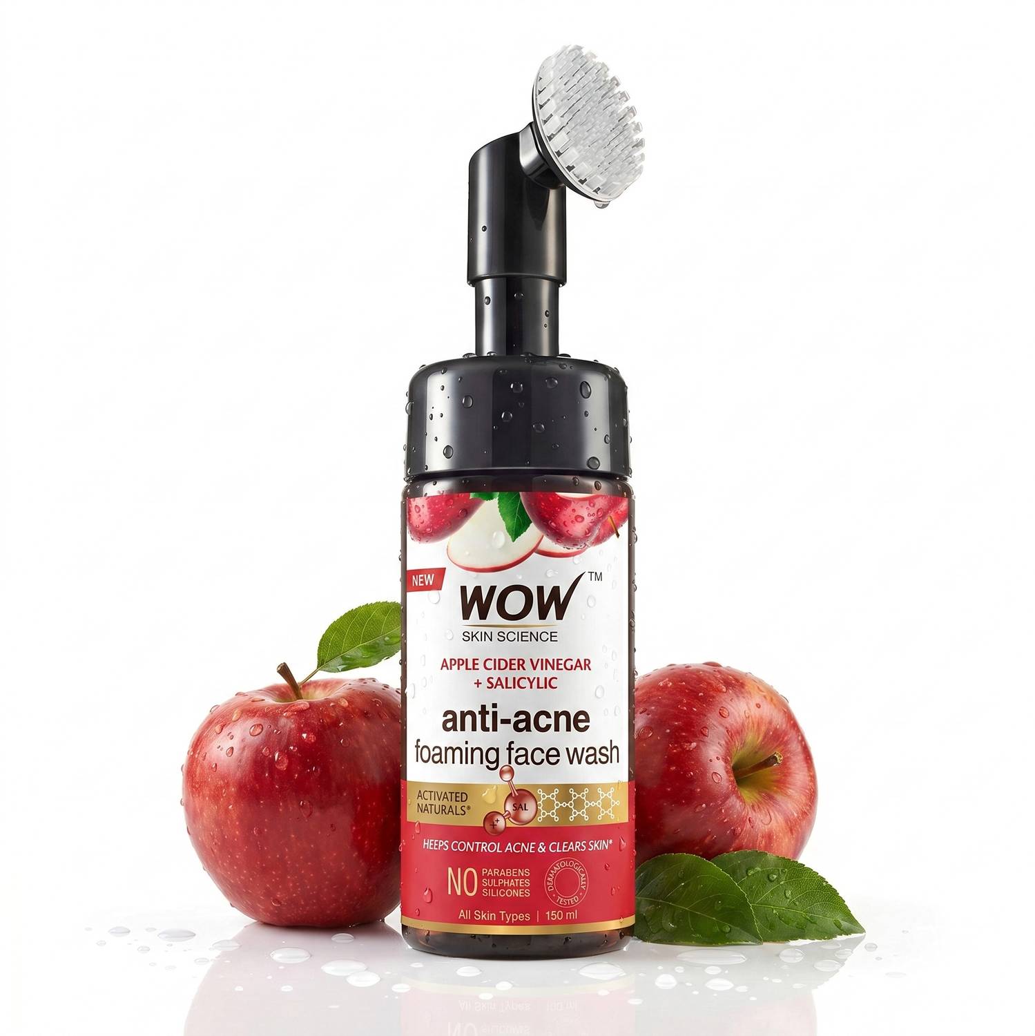 WOW SKIN SCIENCE Apple Cider Vinegar Foaming  - No Parabens, Sulphate Face Wash
