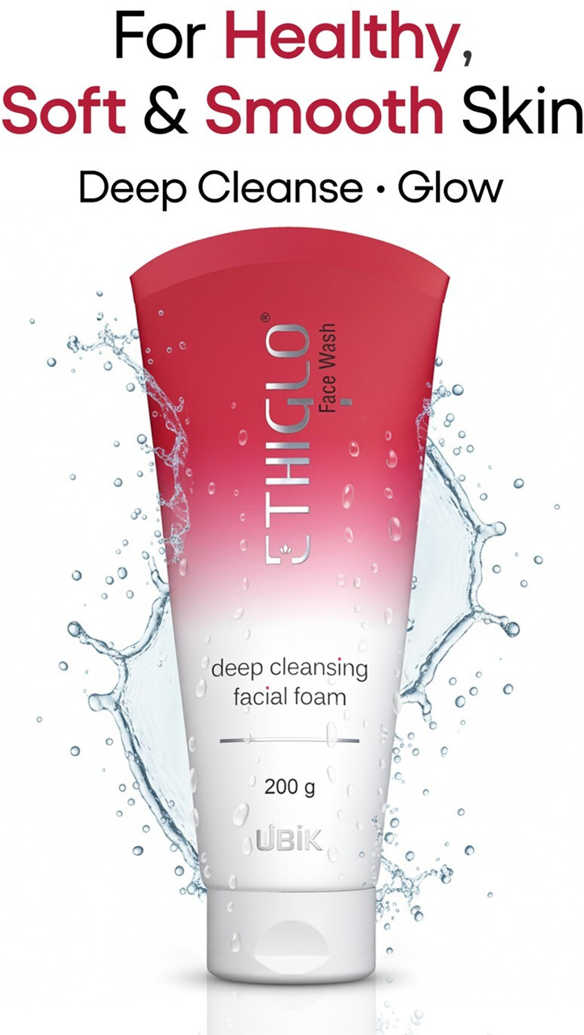 Image of ETHIGLO Skin Lightening with Kojic Acid, Niacinamide & Vitamin C | Pack of 2 Face Wash