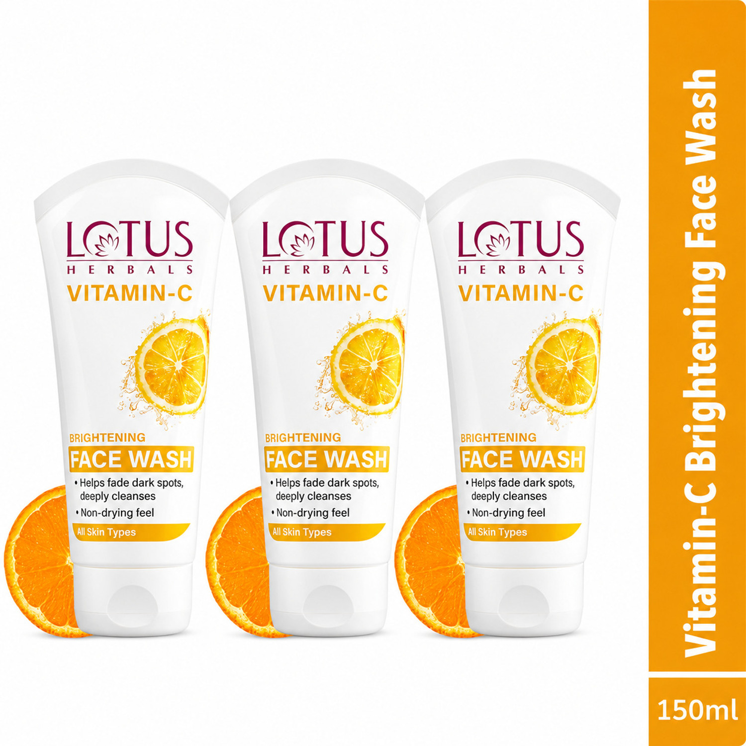 Image of LOTUS HERBALS Vitamin C Brightening , Helps reduce dullness & fade pigmentation Face Wash