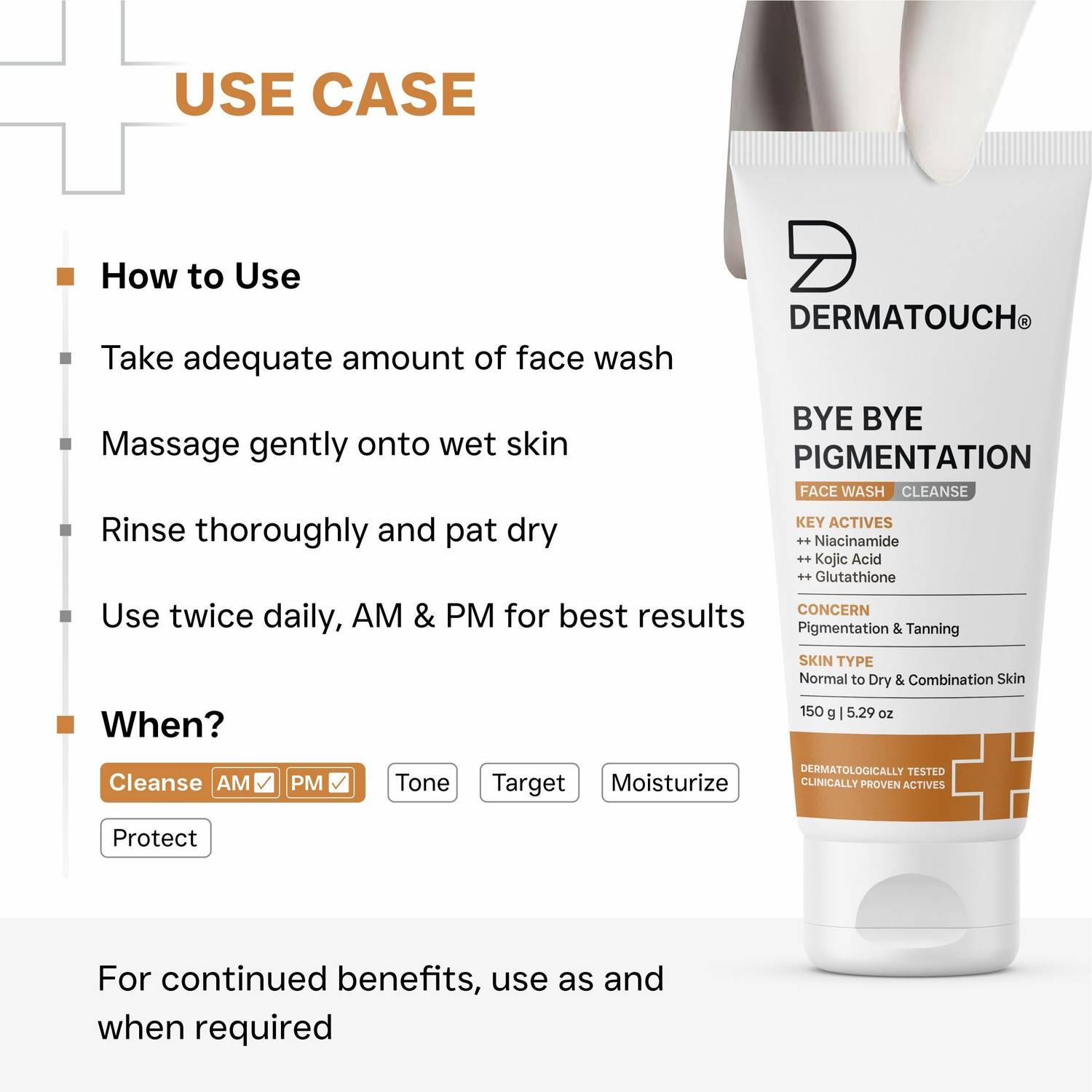 Dermatouch Bye Bye Pigmentation Face Wash 150g - Image 5