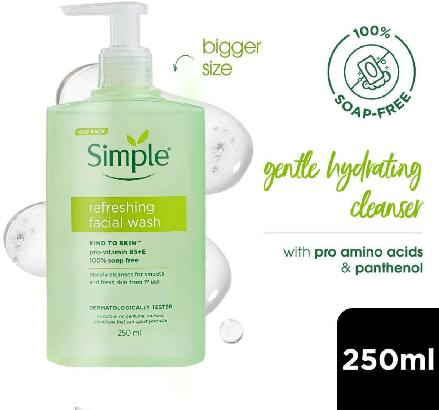 Image of Simple Refreshing Facial Wash | 100% Soap-Free | Perfect for Sensitive Skin Face Wash