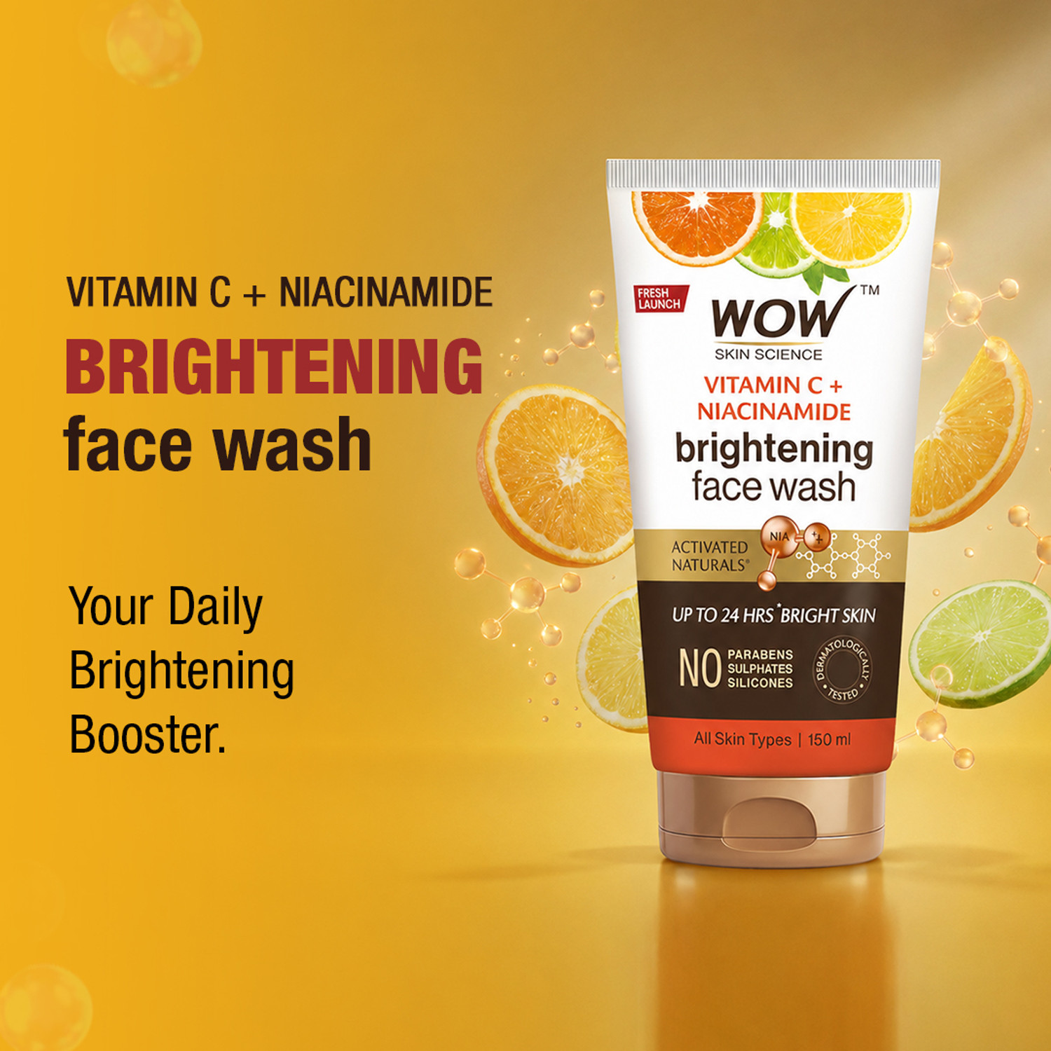 Image of WOW SKIN SCIENCE Brightening Vitamin C & Niacinamide | For Brighter Glow | Face Wash (150 ml)