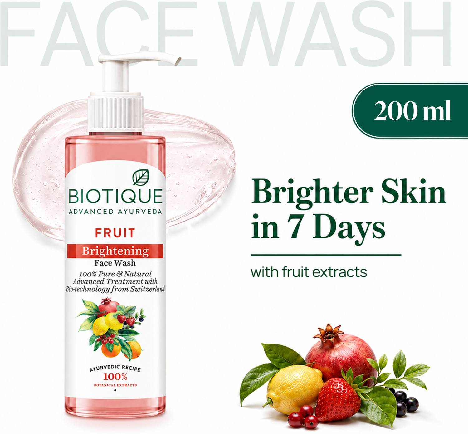 BIOTIQUE Fruit Brightening Ayurvedic & Organically Pure Face Wash