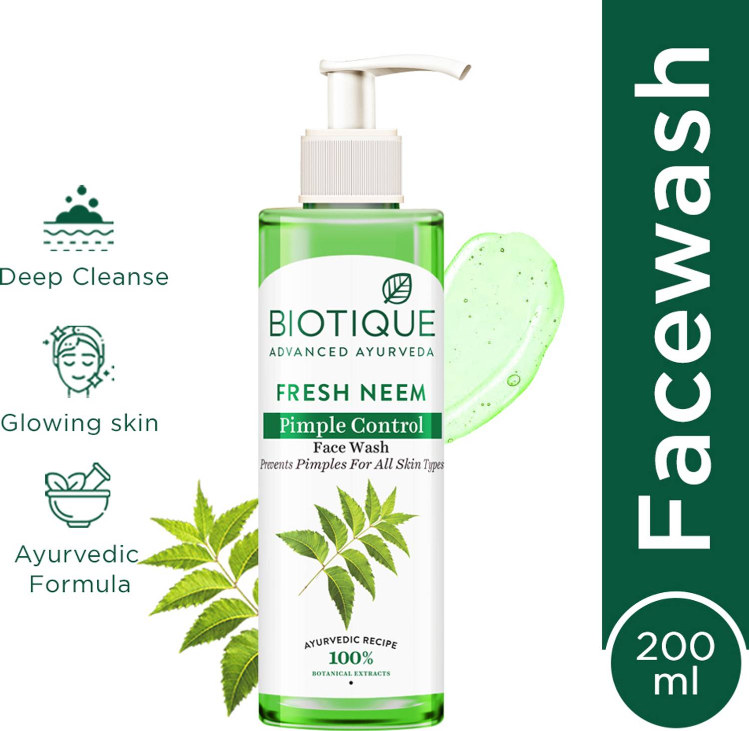BIOTIQUE Fresh Neem Pimple Control Pimple & Acne removal All Skin Types Face Wash