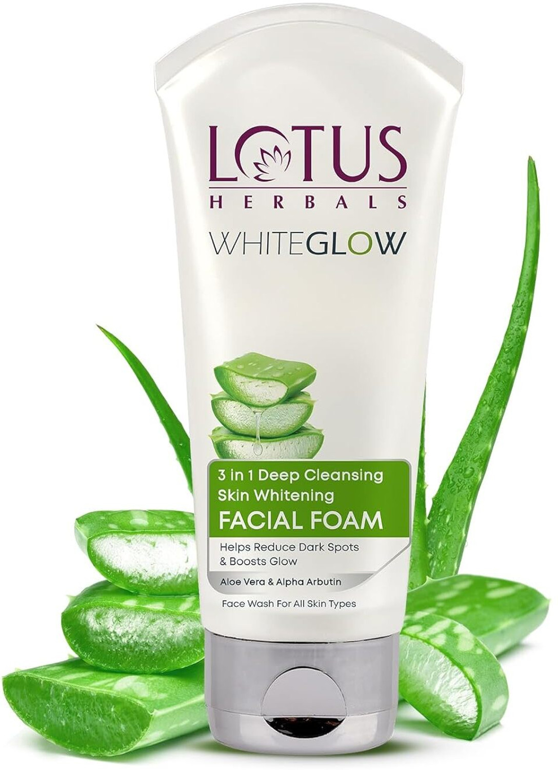 Image of LOTUS HERBALS WHITEGLOW 3 in 1 Deep cleansing Skin Brightening Facial Foam Face Wash