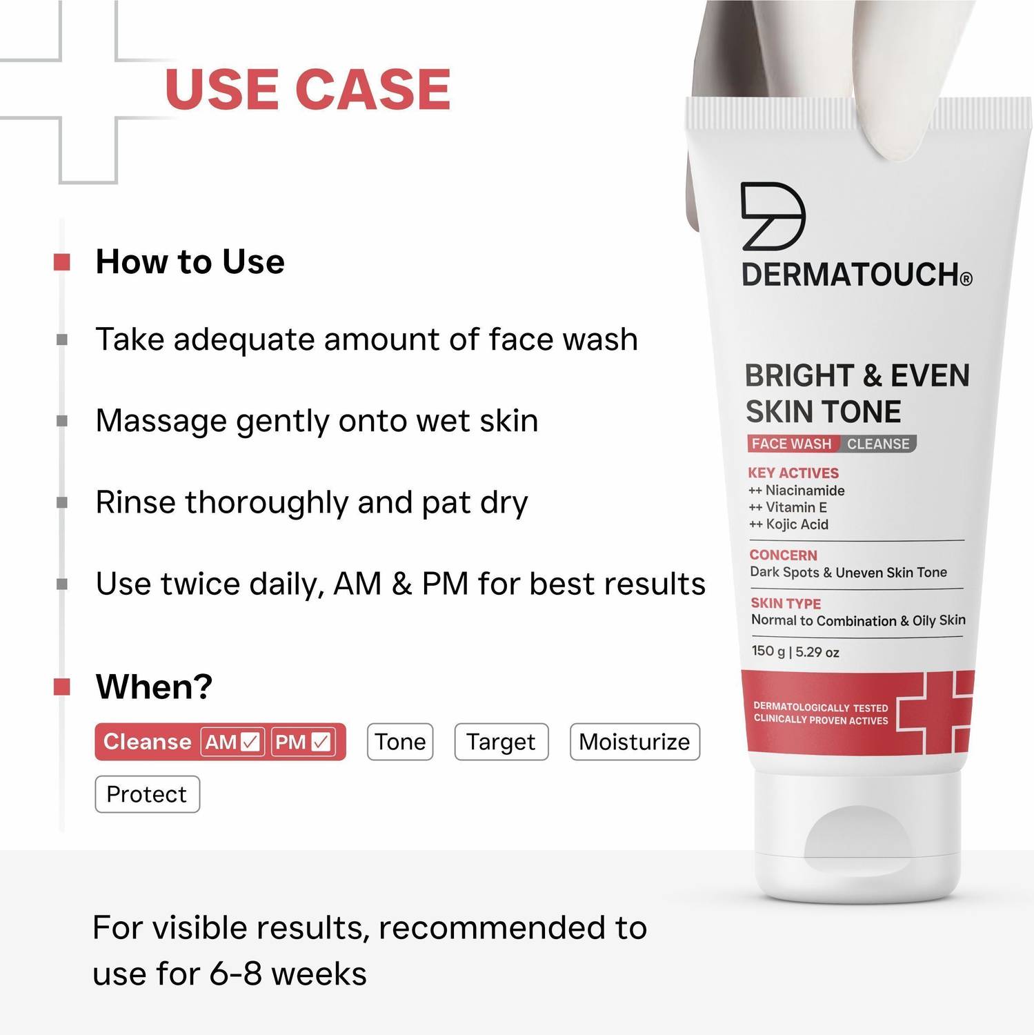 Dermatouch Bright & Even Tone Face Wash 250ml - Image 5
