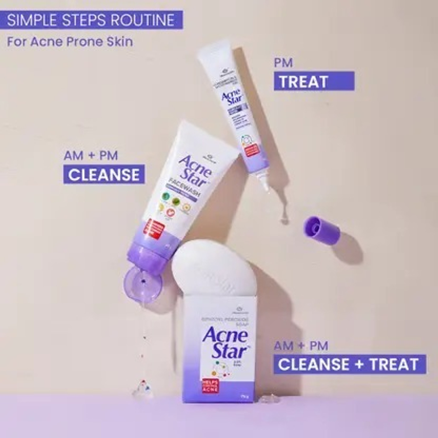 Image of acnestar Acne star facewash,Anti pigmantation,acne clear,oil control,dark spot control pack-2 Face Wash