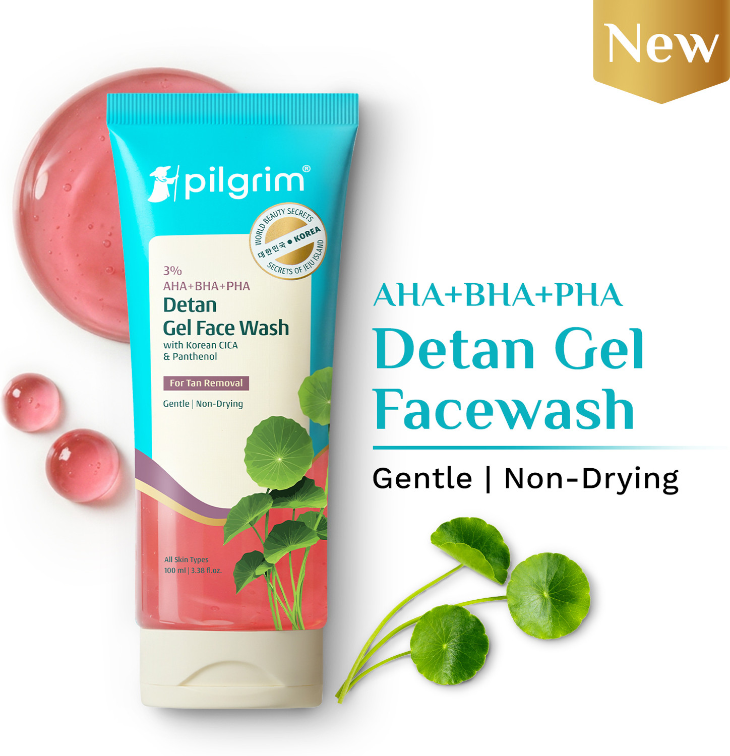 Image of Pilgrim 3% AHA + BHA + PHA Detan Gel Tan Removal For Men & Women Face Wash