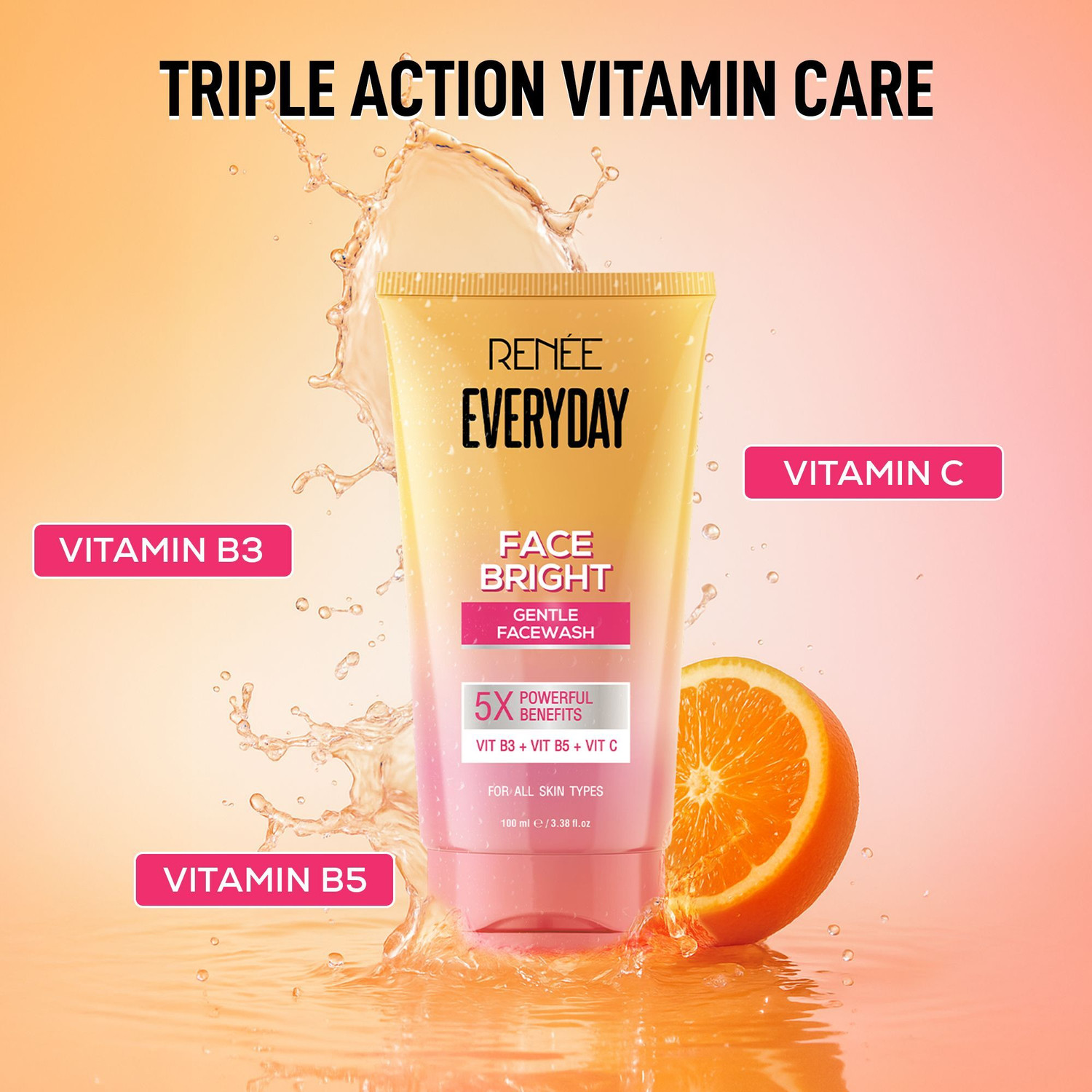 Image of Renee Everyday Face Bright , Hydrates, Brightens Reduces Oil, With Vitamin C Face Wash