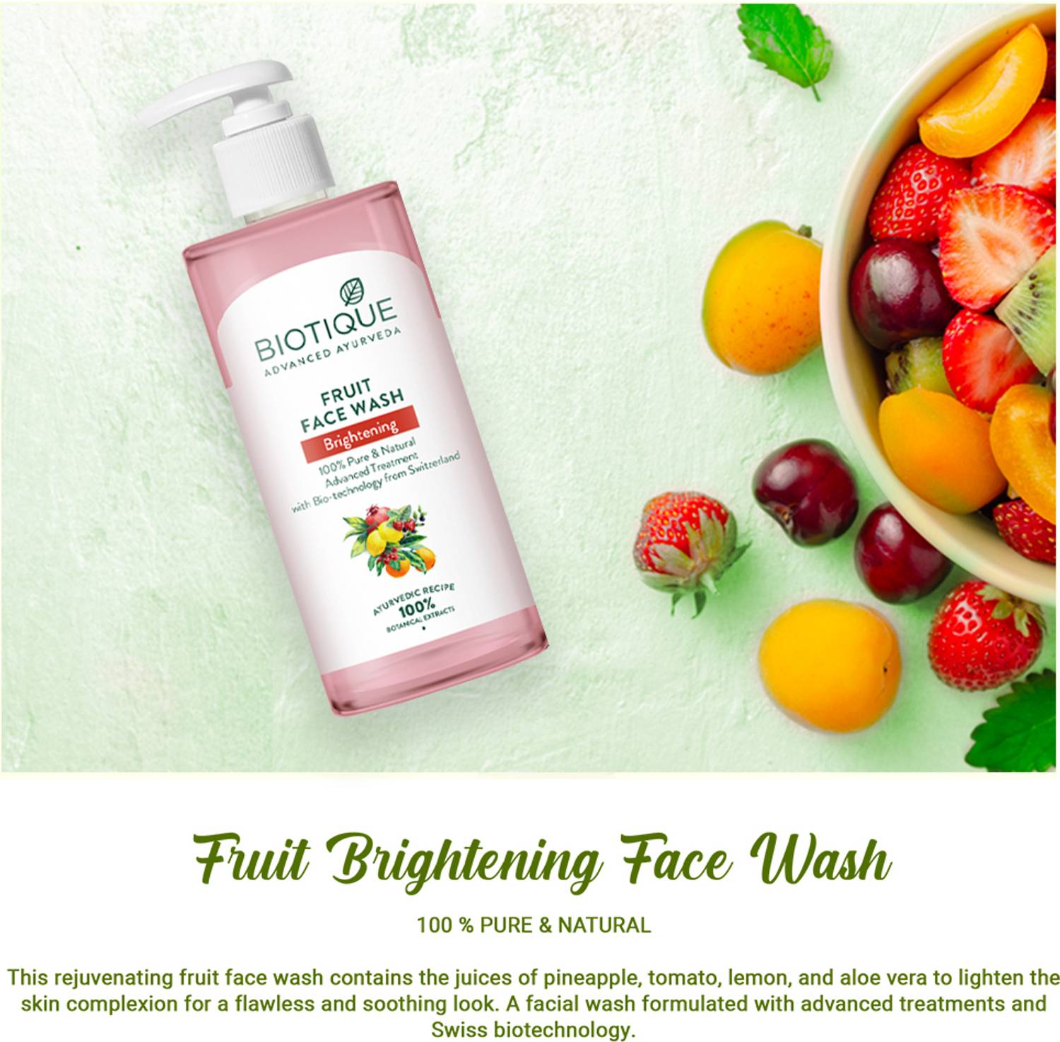 BIOTIQUE Fruit Brightening Face Wash 300 ml - Image 3