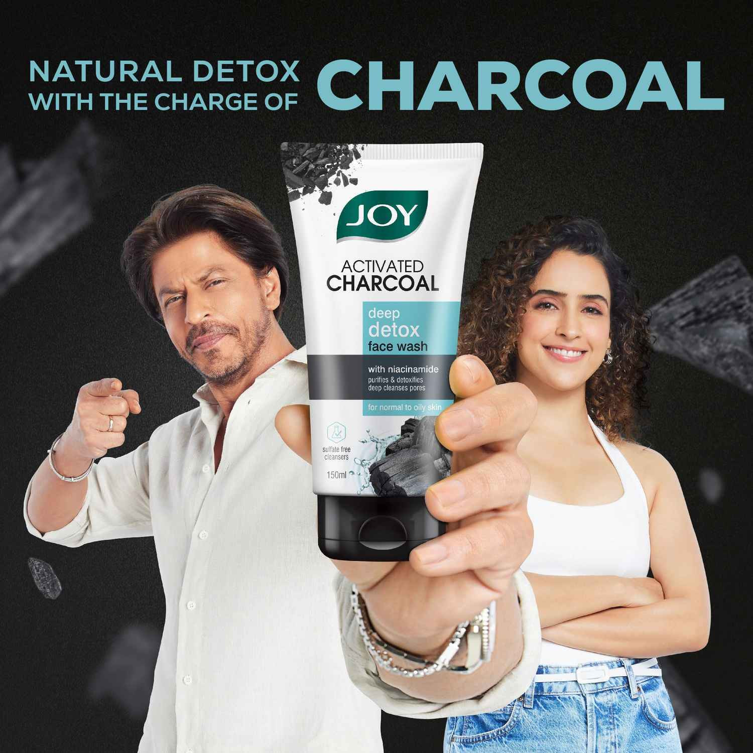 Image of Joy Activated Charcoal Skin Purifying (Pack of 4X50ml) For Oily Skin Face Wash