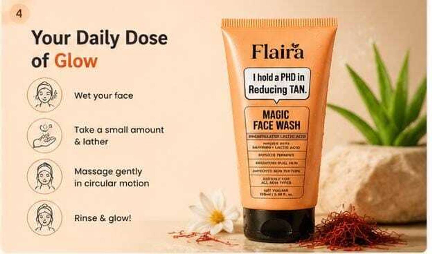 Flaira Magic Face Wash for Tan Removal - Image 4