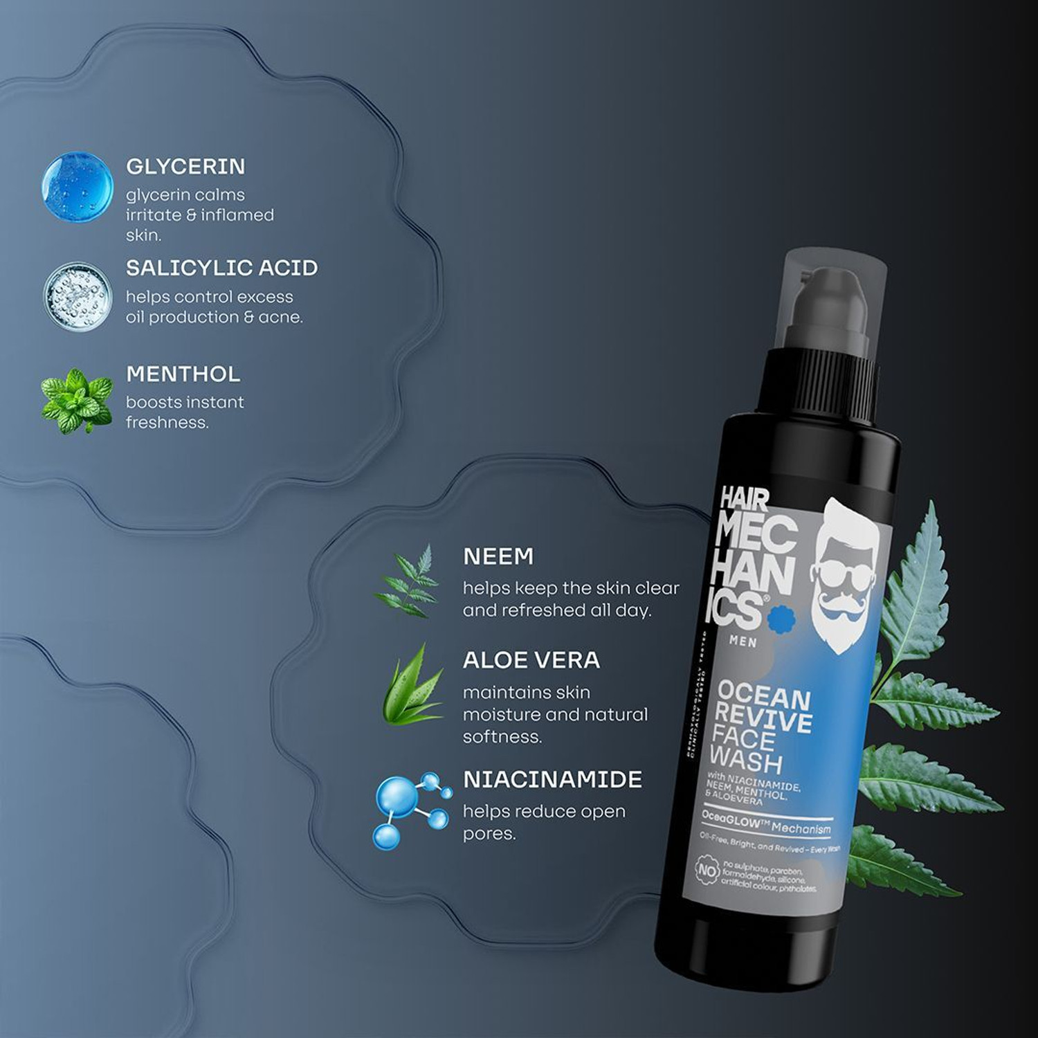 Image of Hair Mechanics Ocean Revive for Oil Control and Hydrated Skin ( pack of 2 ) Face Wash