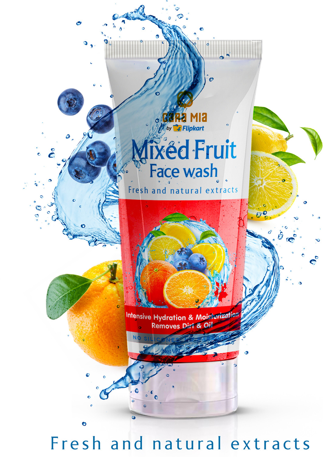 Image of Cara Mia By Flipkart Natural & Moisturising Mixed Fruit Face Wash
