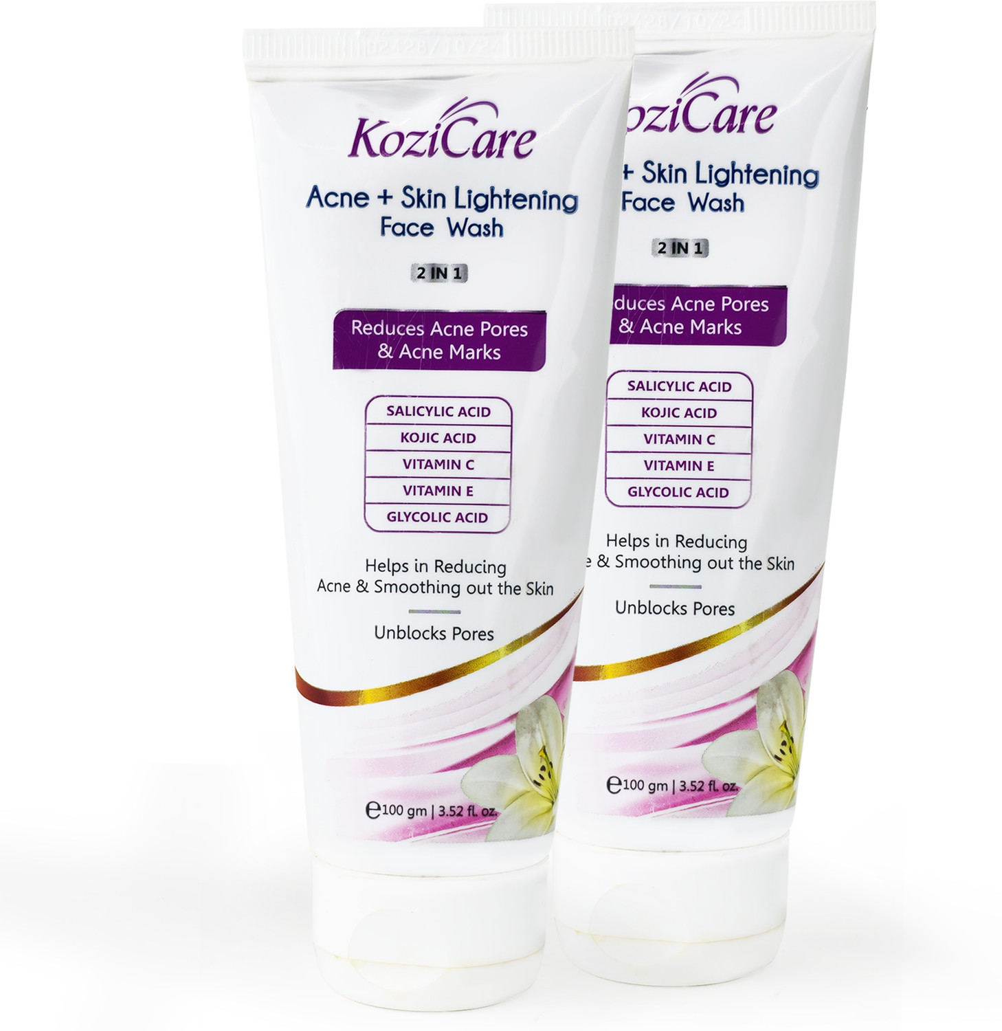Kozicare Acne + Skin Lightening  2 in 1 Enriched with Kojic Acid Face Wash