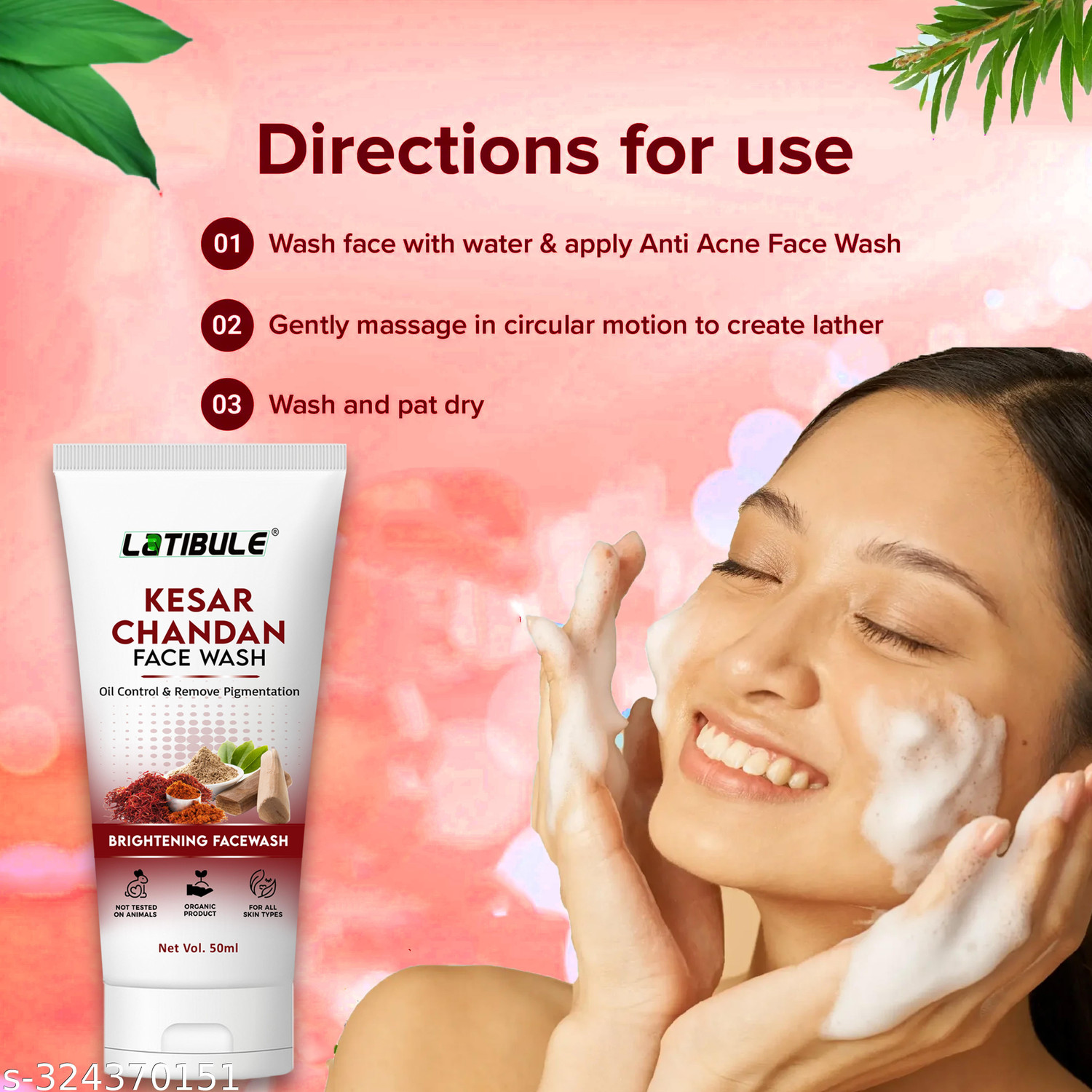 Image of Latibule Kesar with Natural Extracts for Bright & Glowing Skin | All Skin Types Face Wash