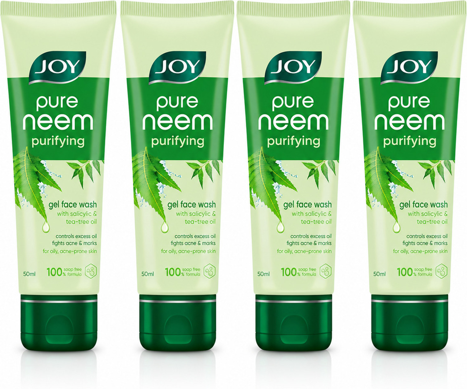 Joy Pure Neem Skin Purifying (Pack of 4X50) For Pimples & Acne Control Face Wash