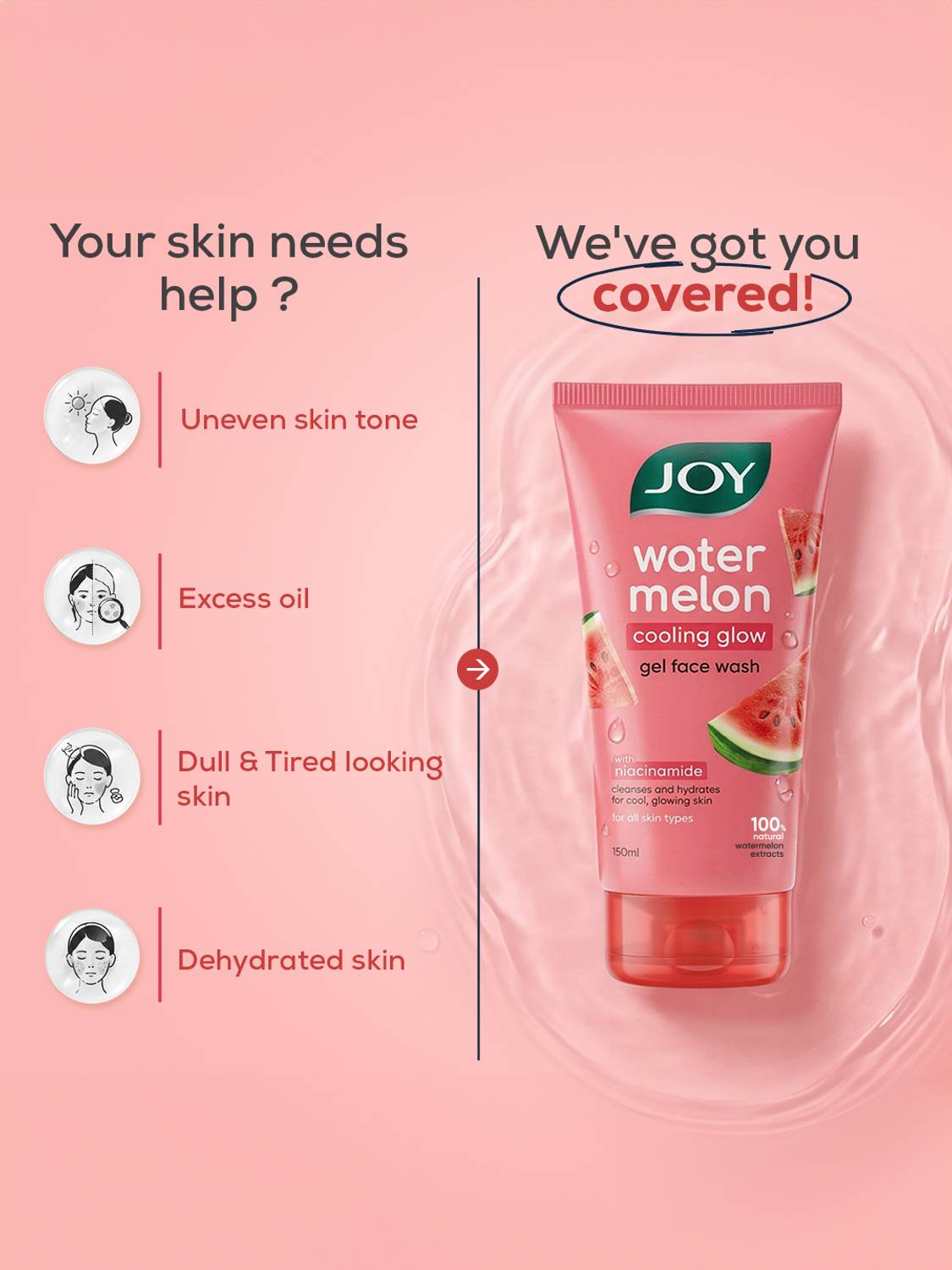 Joy Watermelon with Niacinamide Face Wash 150ml - Image 5