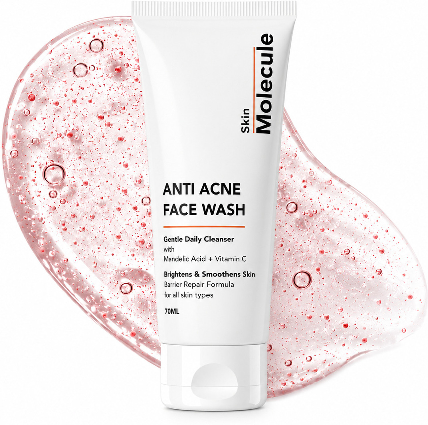 bevola Skin Molecule Anti Acne Facewash – Mandelic Acid + Vitamin C | Brightening, Gentle Gel for Acne Prone Skin Face Wash