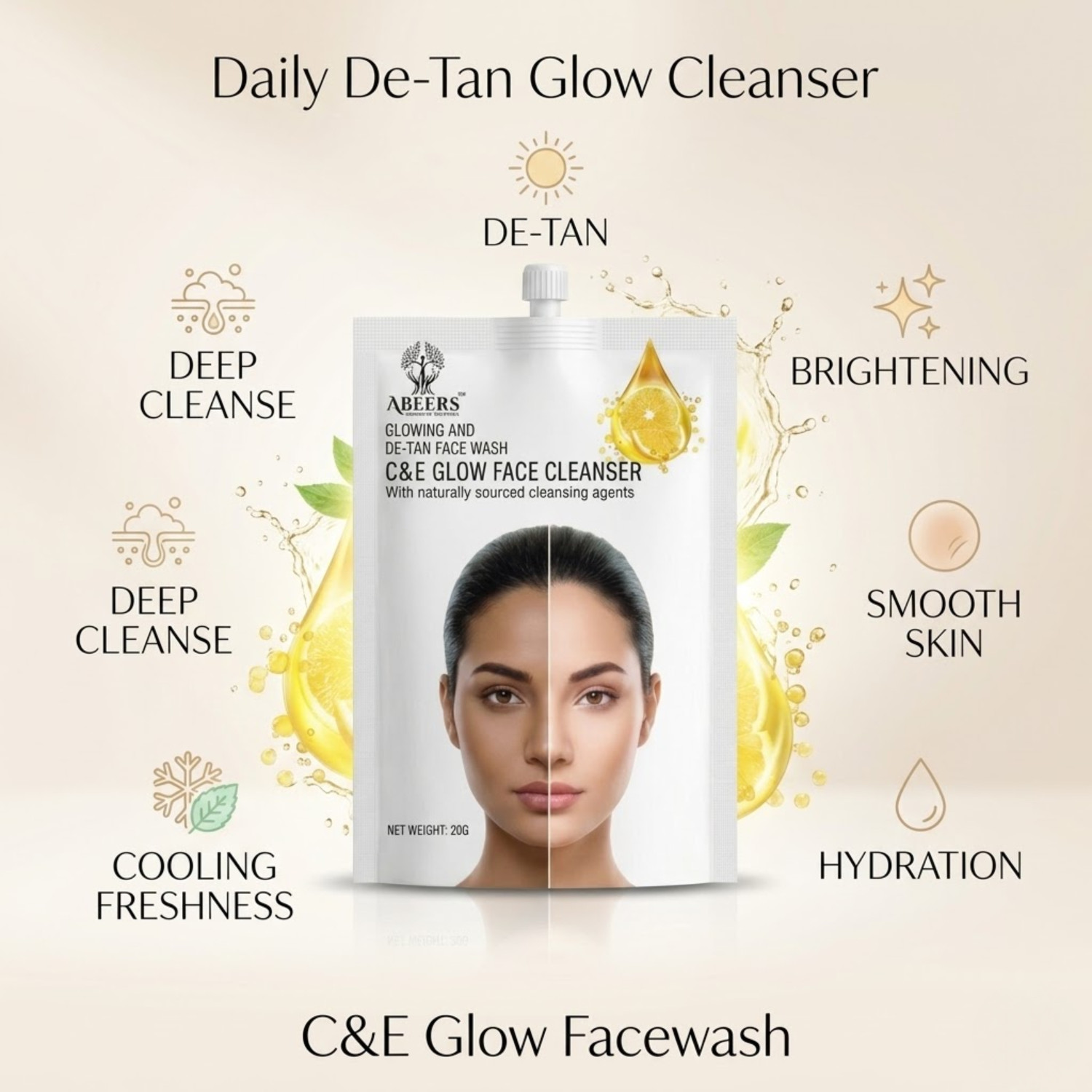 Image of Abeers C&E SeaSoul De Tan Brightening Deep Cleanser Face Wash