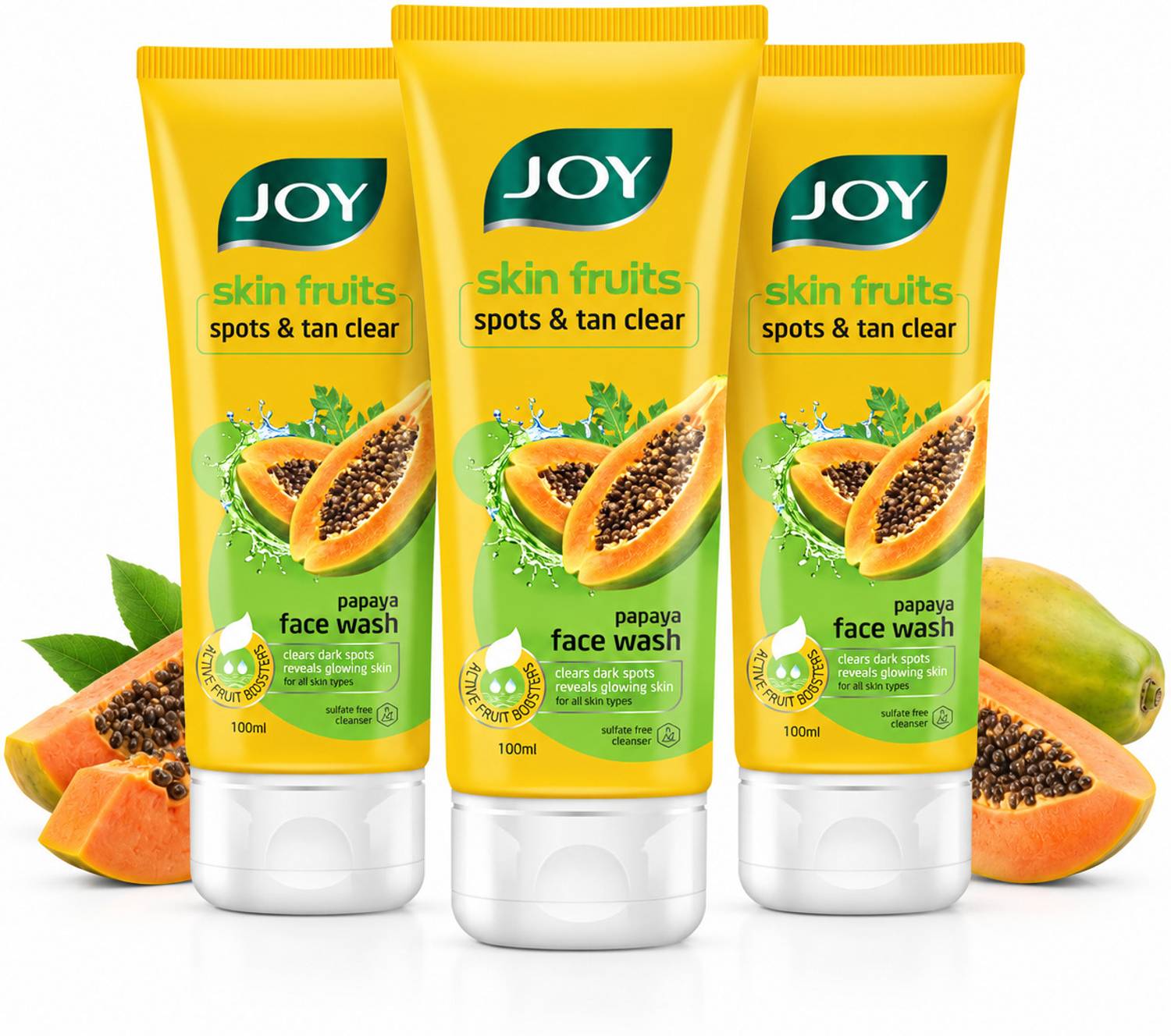 Joy Papaya Face Wash Pack of 3 x Pack of 3 · 100 ml (300 ml total) - Image 1