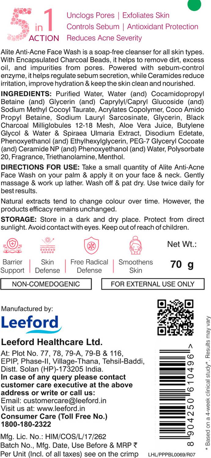 alite Anti-Acne 5-in-1 Charcoal Face Wash - Image 2