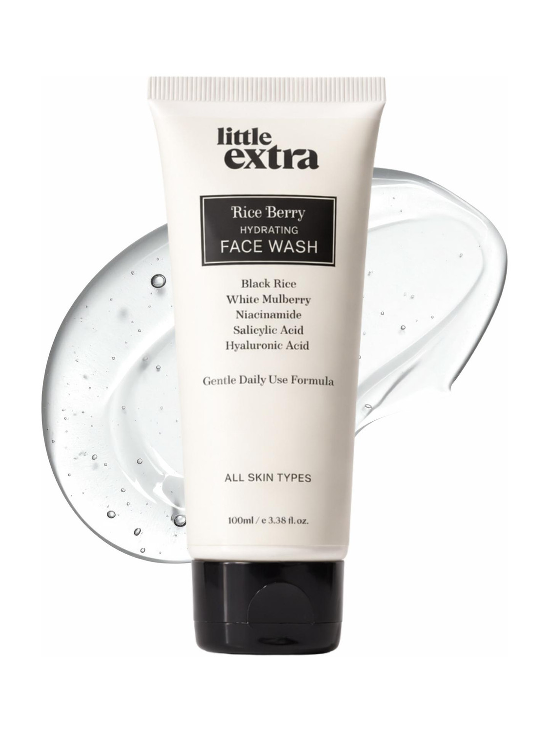Little Extra Rice Berry  for Bright Glowing Skin, Daily Use, Mild and Gentle, Hyaluronic Acid, Sulfate-Free, Men & Women - All Skin Types, 100ml Face Wash