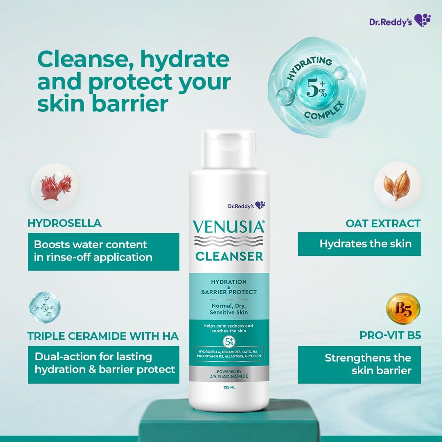 Image of Dr. Reddy's Venusia Hydrating & Barrier Protect Cleanser For All Skin Type Face Wash