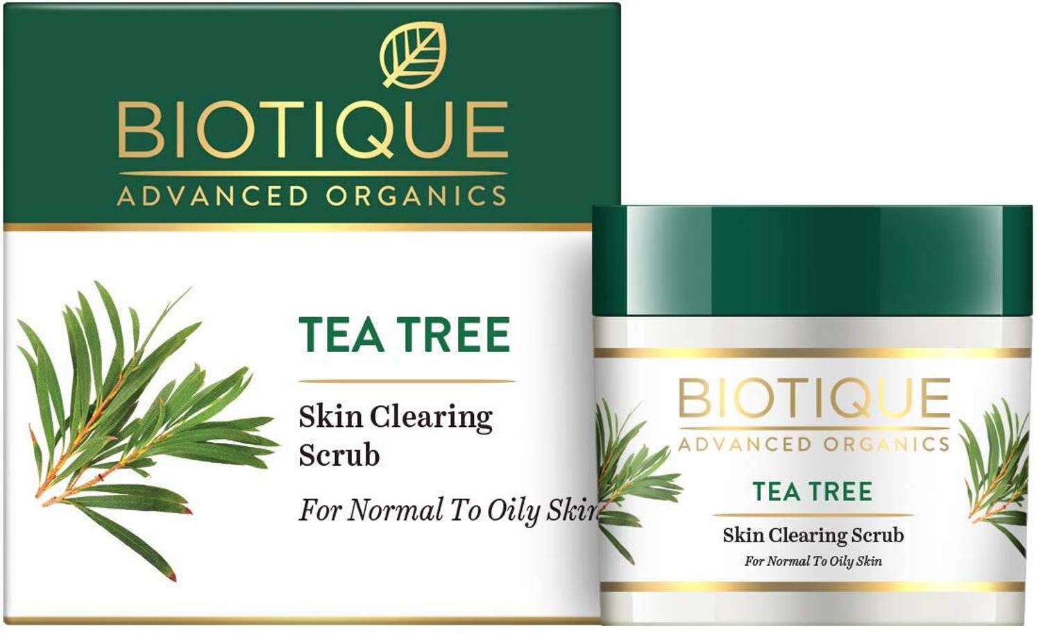 BIOTIQUE Tea Tree Skin Clearing Face Scrub for Normal to Oily Skin, 50g Scrub