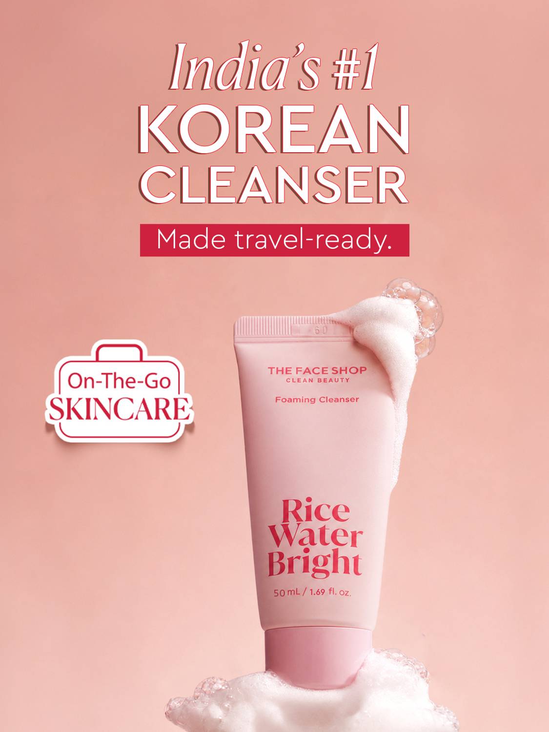 The Face Shop Rice Water Bright Foaming Cleanser 50 ml - Image 2