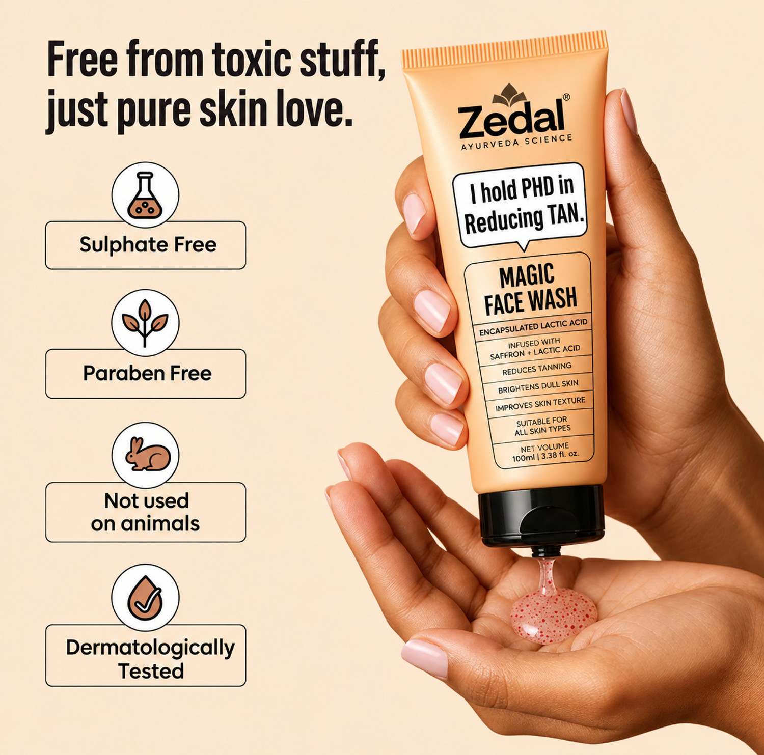 Image of Zedal Magic Face wash | Tan Removal, Skin Brightening & Radiant Glow Face Wash