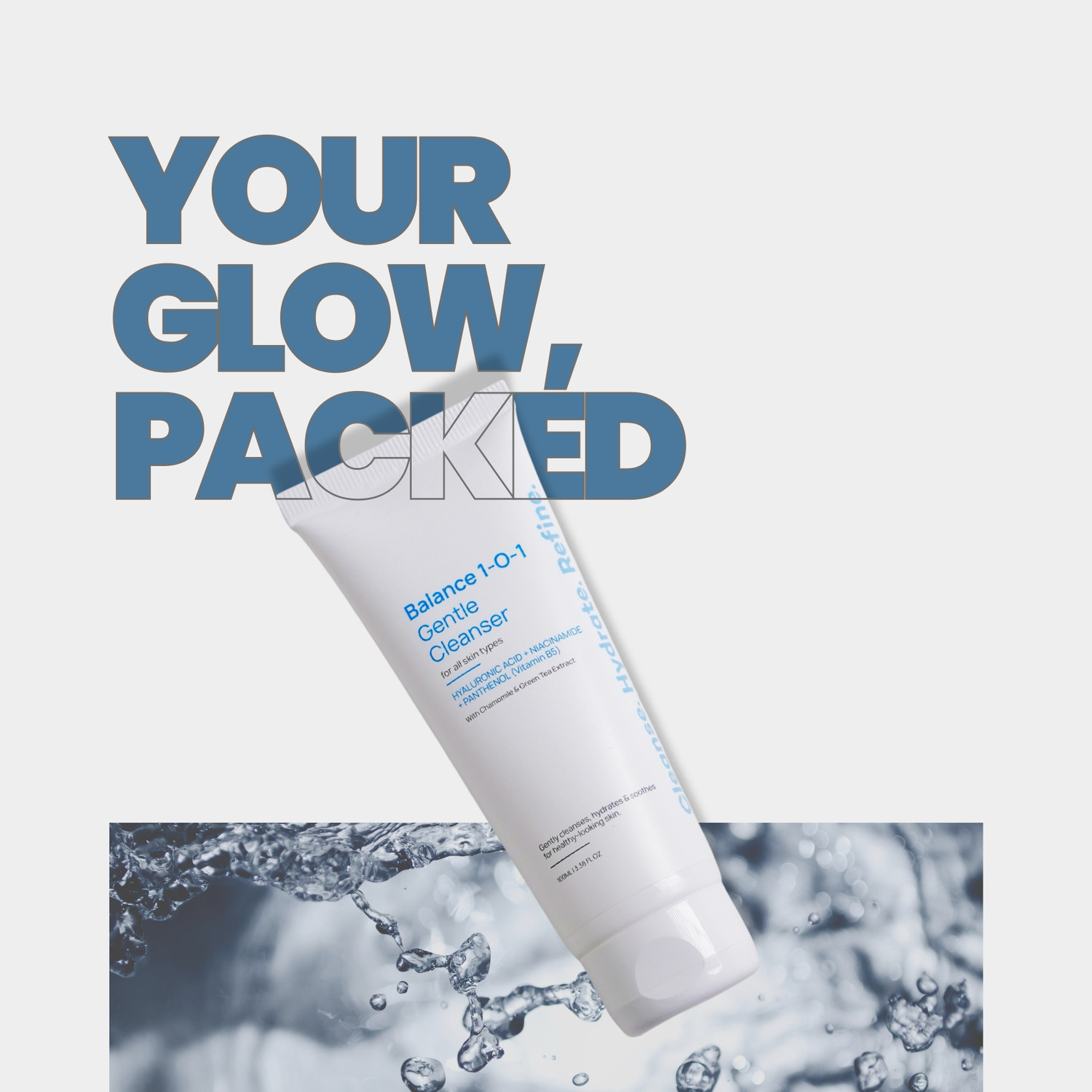 Image of SAYY Balance 1-O-1 Gentle Hydrating Face Cleanser with Niacinamide & Hyaluronic Acid Face Wash