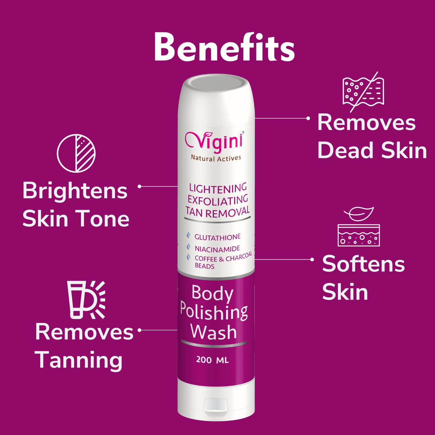 glutathione body scrub benefits for skin tone Bath & Skincare Routine Combo | Set of 4 Kit Vigini Exfoliating Coffee Scrub Body