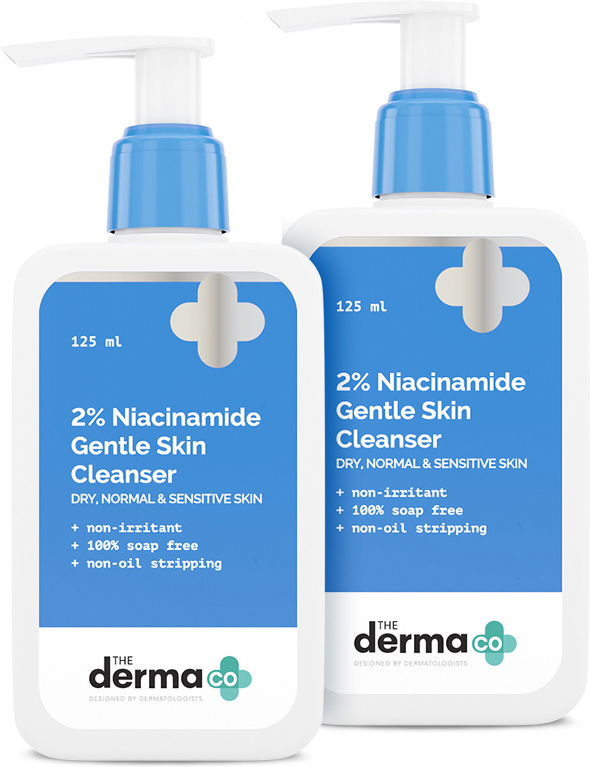 Image of The Derma Co 2% Niacinamide Gentle Skin Cleanser-Sensitive,Oily & Combination Skin| Pack of 2 Face Wash