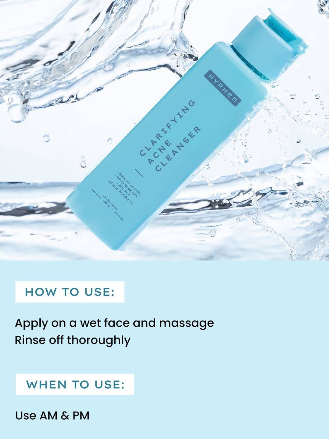 HYPHEN Clarifying Acne Cleanser with Salicylic Acid 2% - 100ml - Image 5