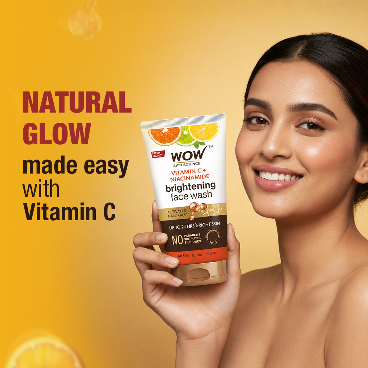 Image of WOW SKIN SCIENCE Brightening Vitamin C & Niacinamide | For Brighter Glow | Face Wash (150 ml)
