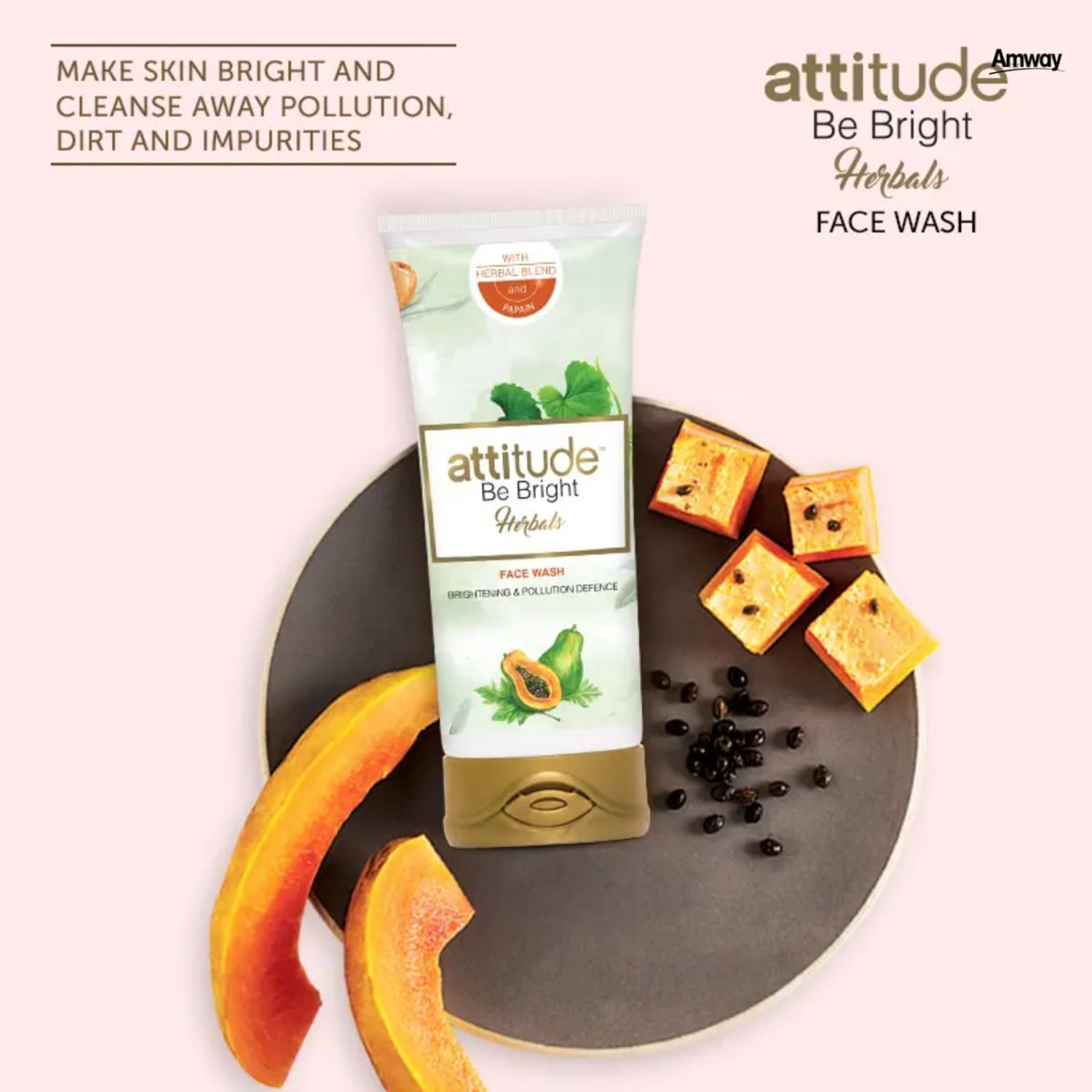 Image of Amway Attitude Be Bright Herbals Herbal Radiant Face Cleanser for Soft Skin Face Wash